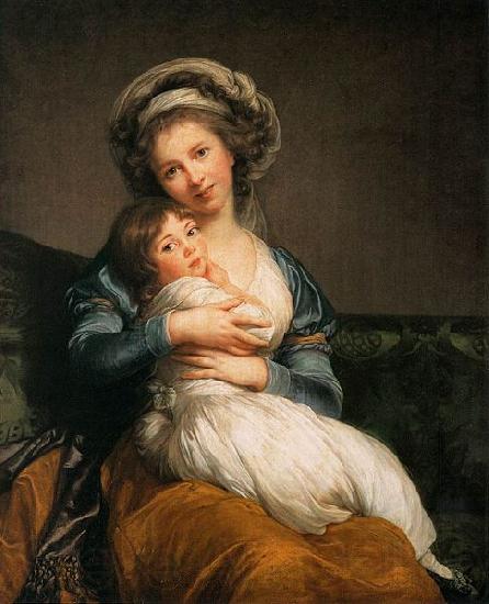 eisabeth Vige-Lebrun self-portrait with Her Daughter Norge oil painting art